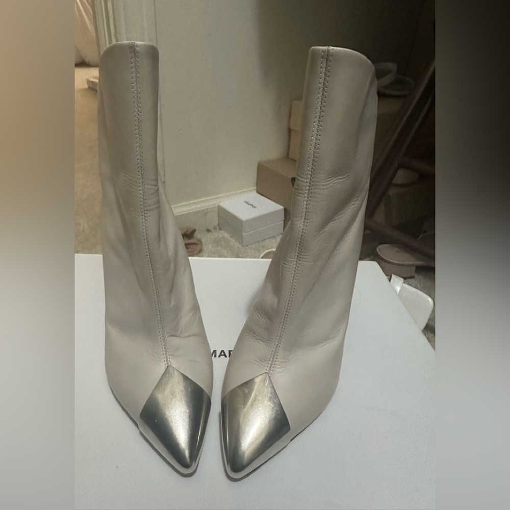 Isabel Marant White Leather Heeled Booties